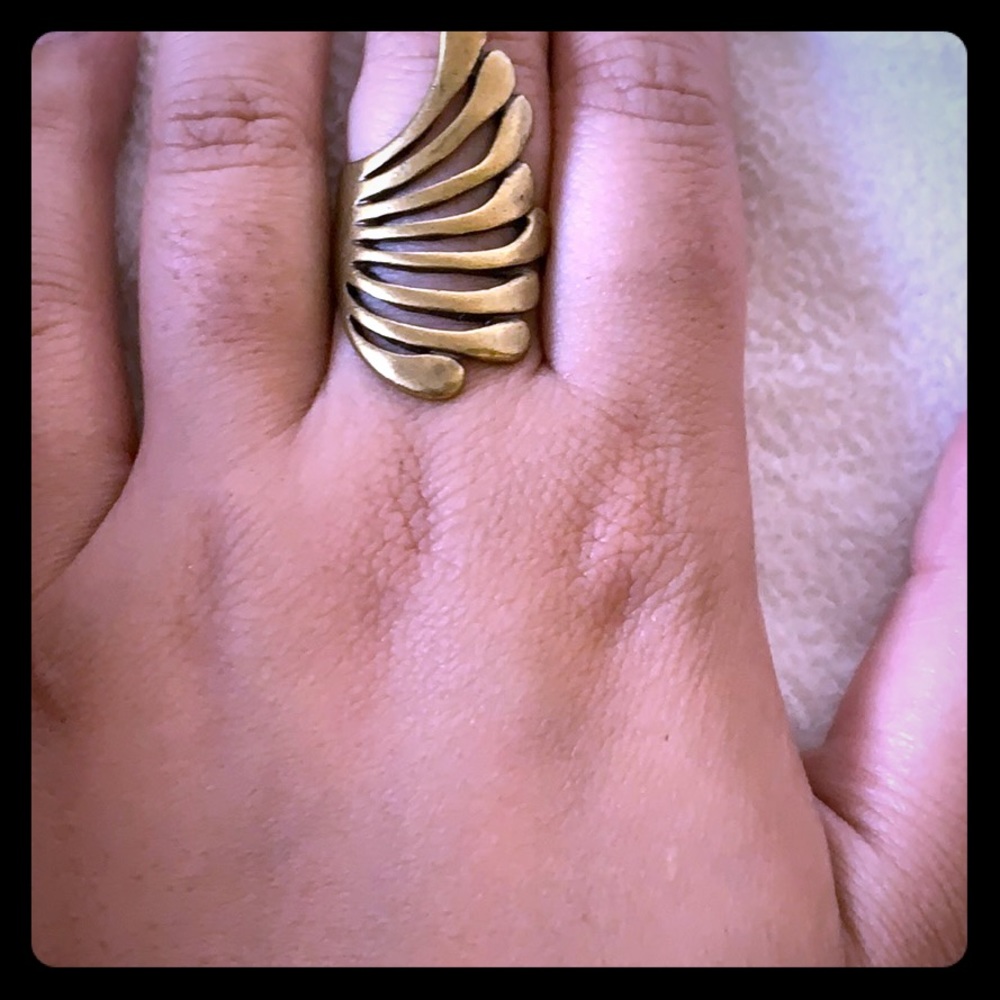 Gold wing ring